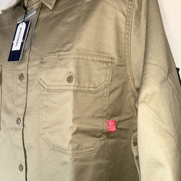 BOCOMAL FR Shirts Flame Resistant 100% C NFPA2112 7.5oz Men's Welding Shirt L - Picture 4 of 8